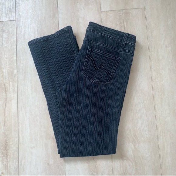 Gasoline Jeans Women’s Size 10 US‎ Black Striped Denim Straight Leg - Picture 2 of 11